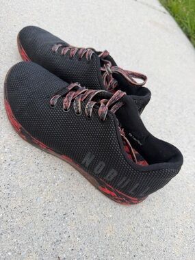 NO BULL Black Athletic Sneakers with Red Accent